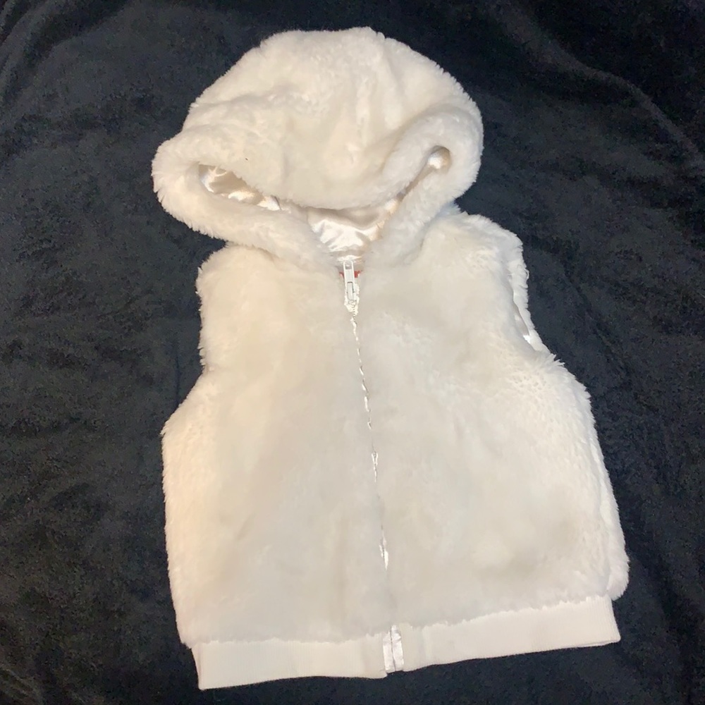 Toddler white fur vest